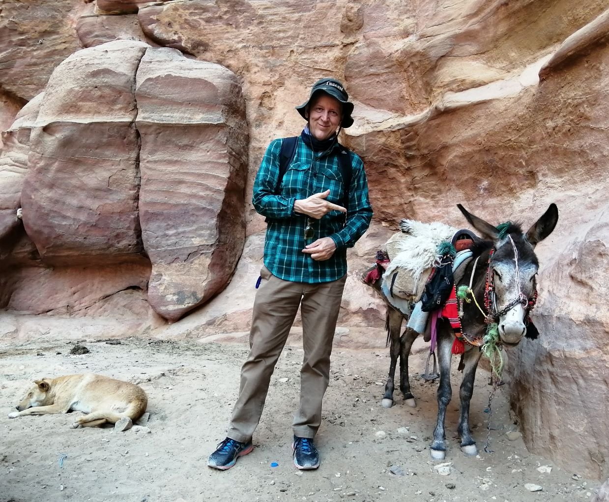 Michael Gregg with donkey