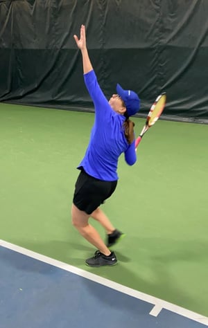 Teresa Merklin playing tennis