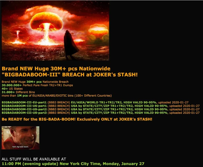 'BIGBADABOOM!' Carding Forum Selling Millions of Records from Wawa