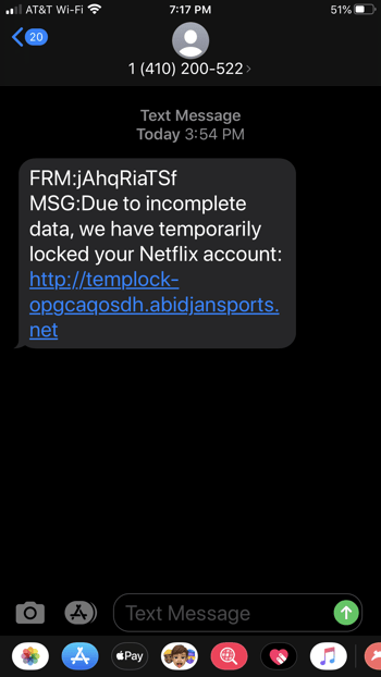 smishing-example-netflix